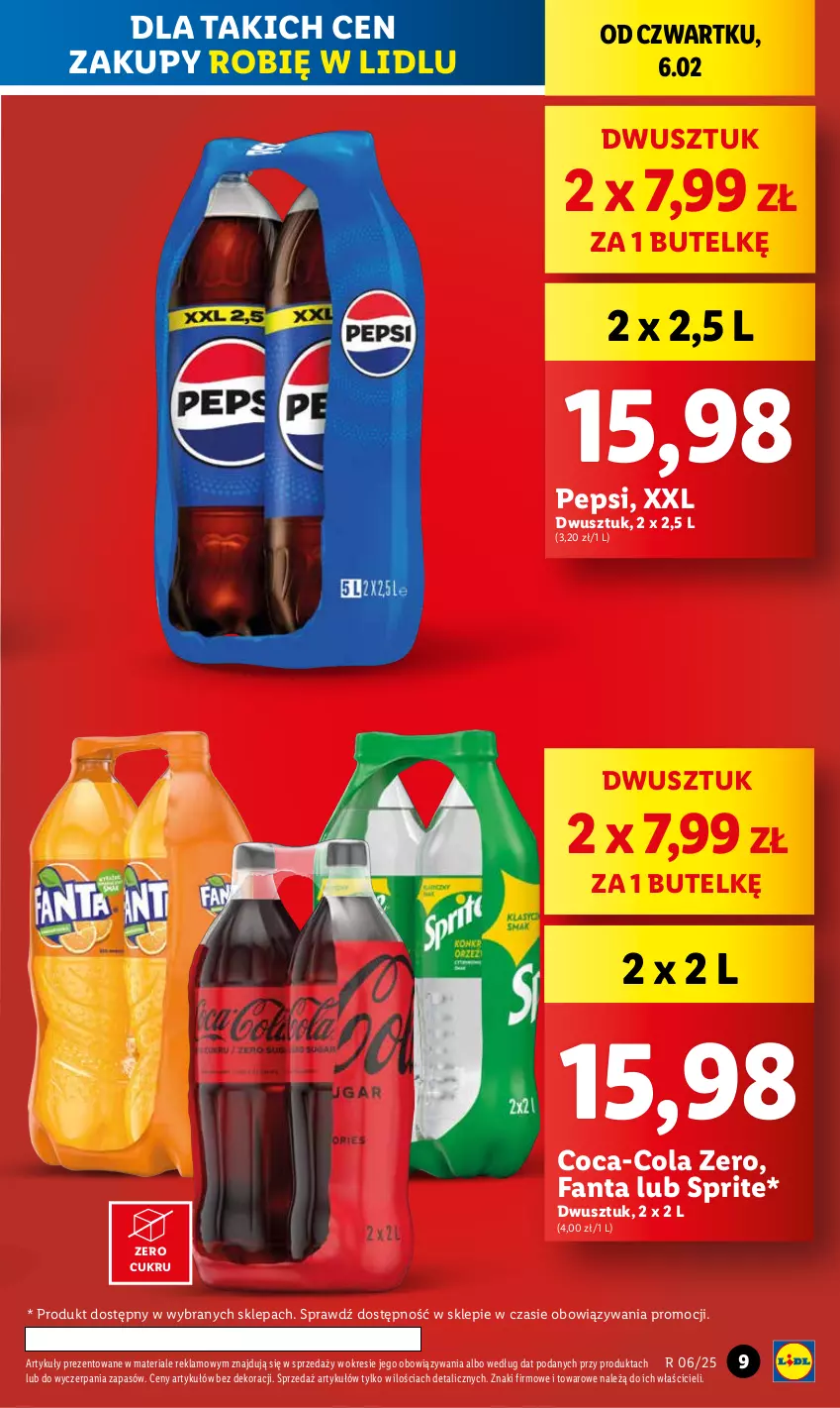 Gazetka promocyjna Lidl - GAZETKA - ważna 06.02 do 08.02.2025 - strona 13 - produkty: Coca-Cola, Fa, Fanta, Pepsi, Sprite