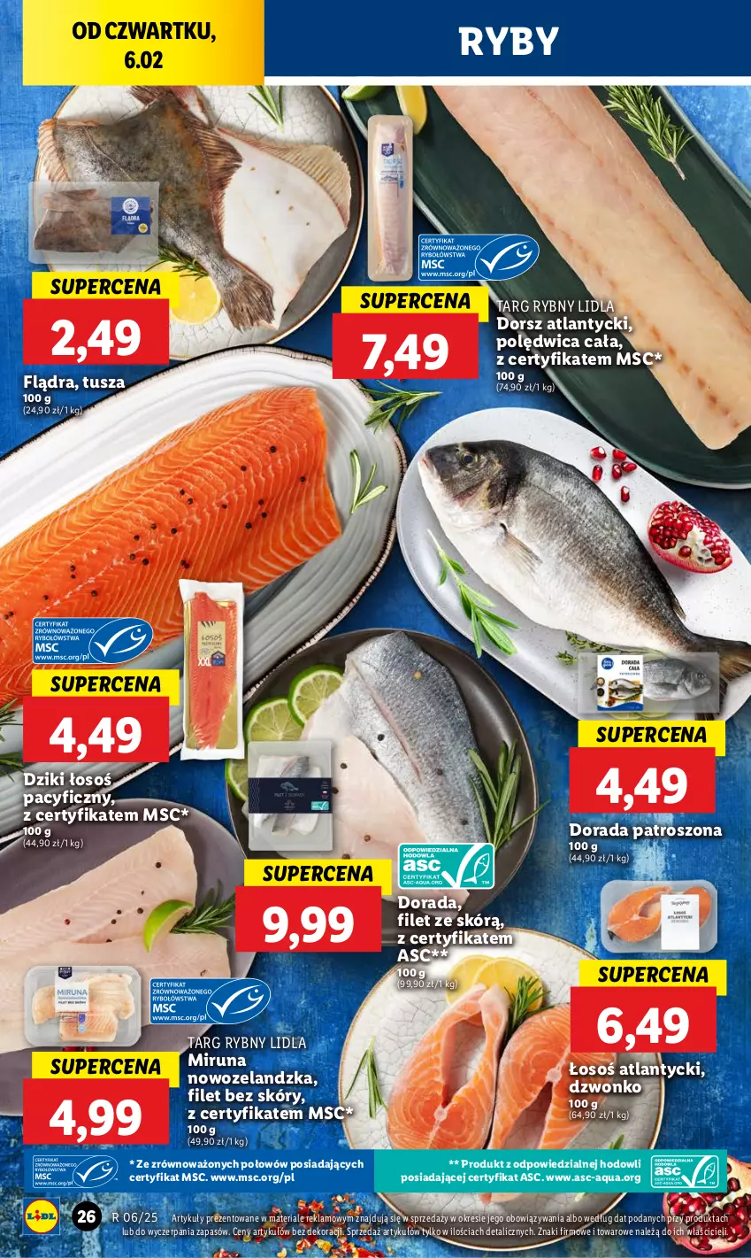 Gazetka promocyjna Lidl - GAZETKA - ważna 06.02 do 08.02.2025 - strona 32 - produkty: Dorsz, Miruna, Polędwica, Tusz