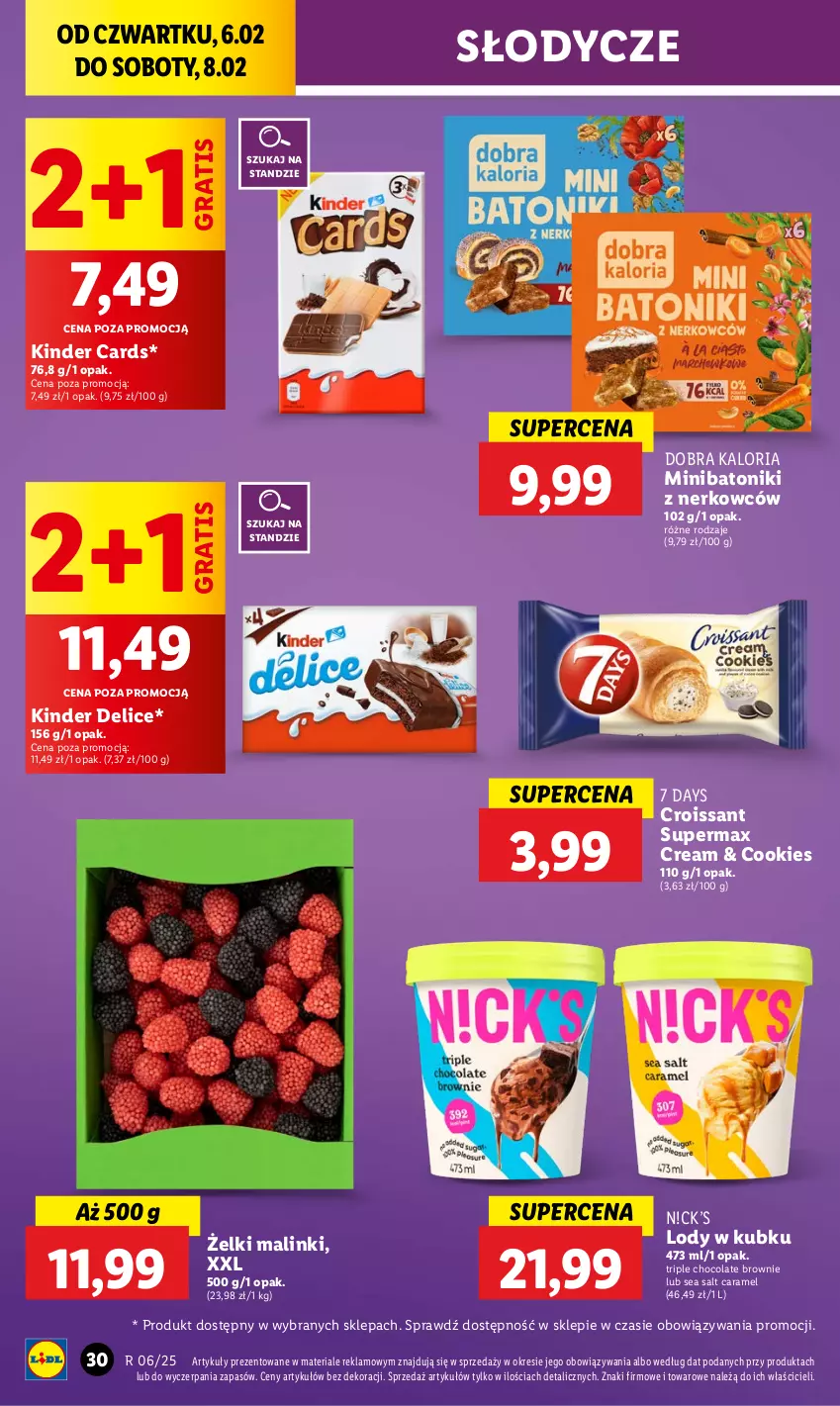 Gazetka promocyjna Lidl - GAZETKA - ważna 06.02 do 08.02.2025 - strona 38 - produkty: 7 Days, Baton, Brownie, Croissant, Gra, Kinder, Lody, Tonik