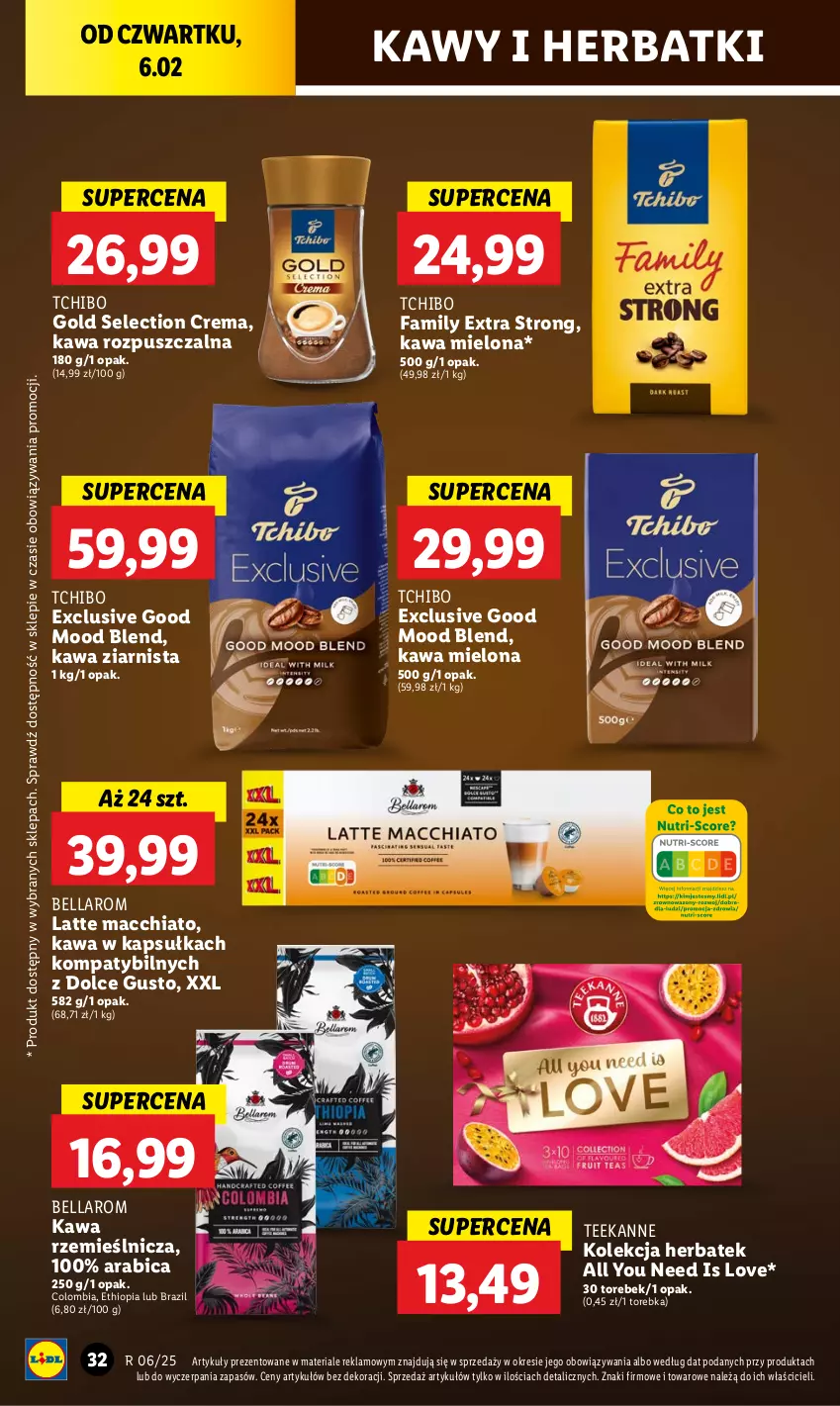 Gazetka promocyjna Lidl - GAZETKA - ważna 06.02 do 08.02.2025 - strona 40 - produkty: Bell, Bella, BIC, Chia, Dolce Gusto, Fa, Kawa, Kawa mielona, Kawa rozpuszczalna, Kawa ziarnista, Tchibo, Tchibo Family, Teekanne, Torebka