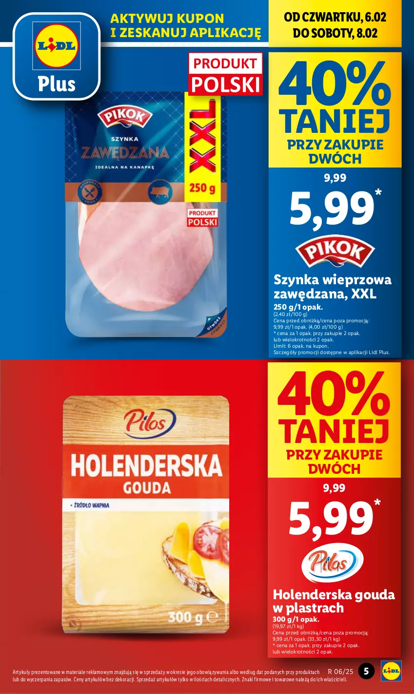 Gazetka promocyjna Lidl - GAZETKA - ważna 06.02 do 08.02.2025 - strona 9 - produkty: Gouda, Szynka, Szynka wieprzowa