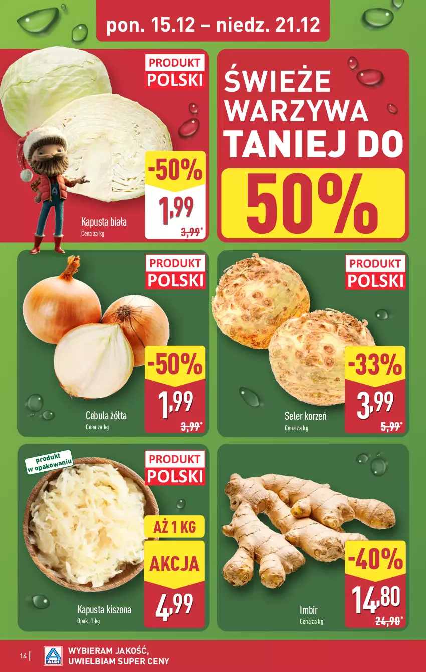 Gazetka promocyjna Aldi - Oferta weekendowa - ważna 18.12 do 21.12.2025 - strona 14 - produkty: Cebula, Imbir, Seler korzeń, Warzywa