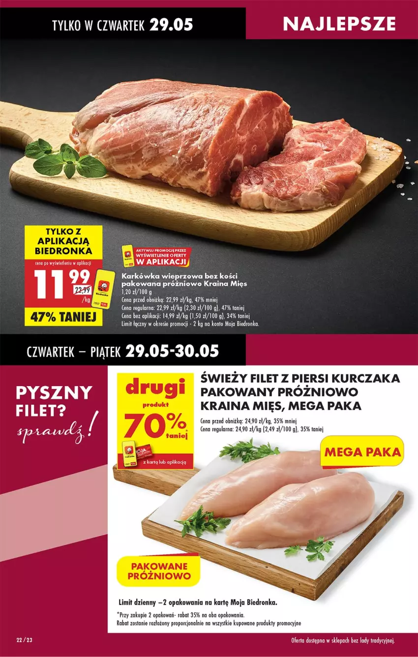Gazetka promocyjna Biedronka - Od Czwartku - ważna 29.05 do 04.06.2025 - strona 26 - produkty: Filet z piersi kurczaka, Karkówka wieprzowa, Kurczak, Por