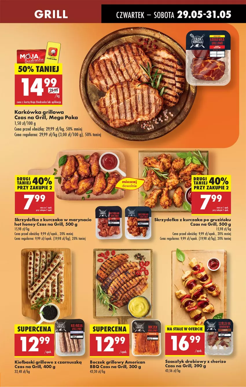 Gazetka promocyjna Biedronka - Od Czwartku - ważna 29.05 do 04.06.2025 - strona 29 - produkty: Boczek, Fa, Grill, Gry, Kurczak, Skrzydełka z kurczaka