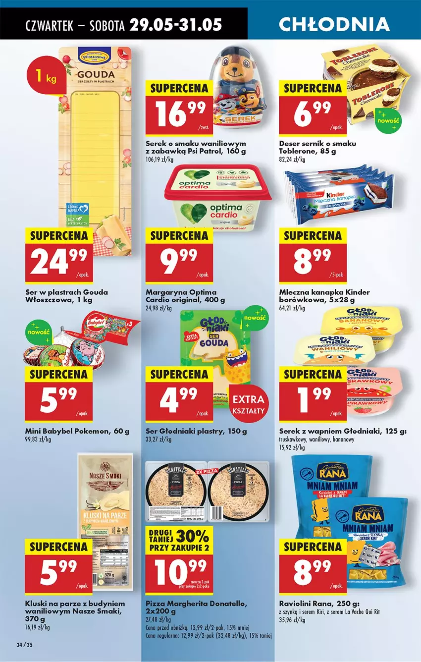 Gazetka promocyjna Biedronka - Od Czwartku - ważna 29.05 do 04.06.2025 - strona 40 - produkty: Deser, Gin, Gouda, Kinder, Kluski na parze, Mleczna kanapka, Optima, Psi Patrol, Ser, Serek, Toblerone