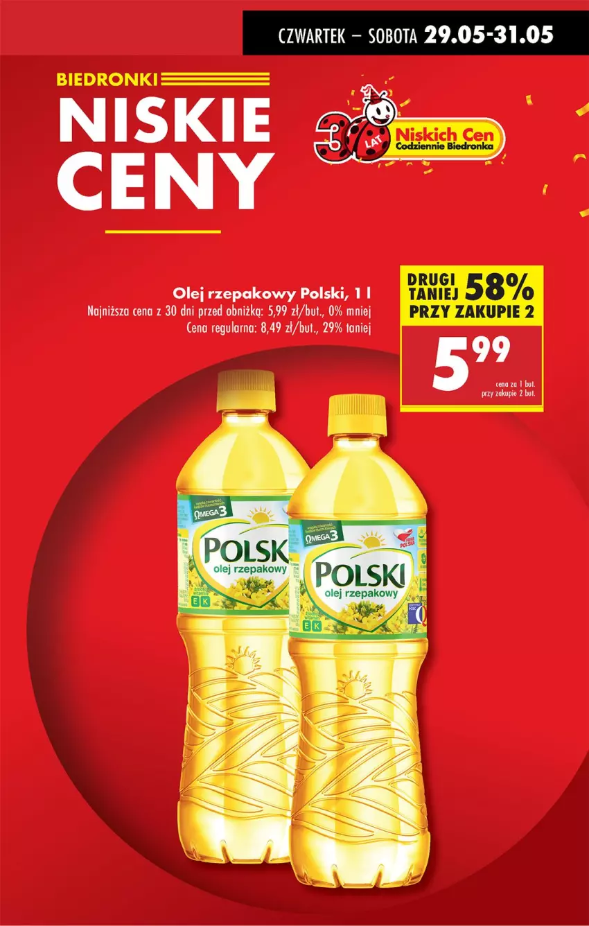 Gazetka promocyjna Biedronka - Od Czwartku - ważna 29.05 do 04.06.2025 - strona 5 - produkty: Olej, Olej rzepakowy