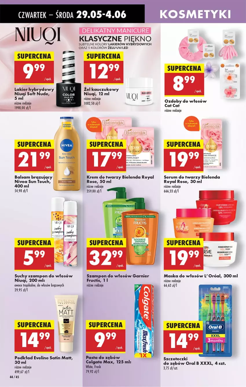 Gazetka promocyjna Biedronka - Od Czwartku - ważna 29.05 do 04.06.2025 - strona 52 - produkty: Bielenda, Colgate, Eveline, Fructis, Garnier, Krem do twarzy, Lakier, Lakier hybrydowy, LG, Maska, Maska do włosów, Niuqi, Nivea, Oral B, Owoce, Pasta do zębów, Podkład, Rum, Sati, Ser, Serum, Serum do twarzy, Suchy szampon, Szampon