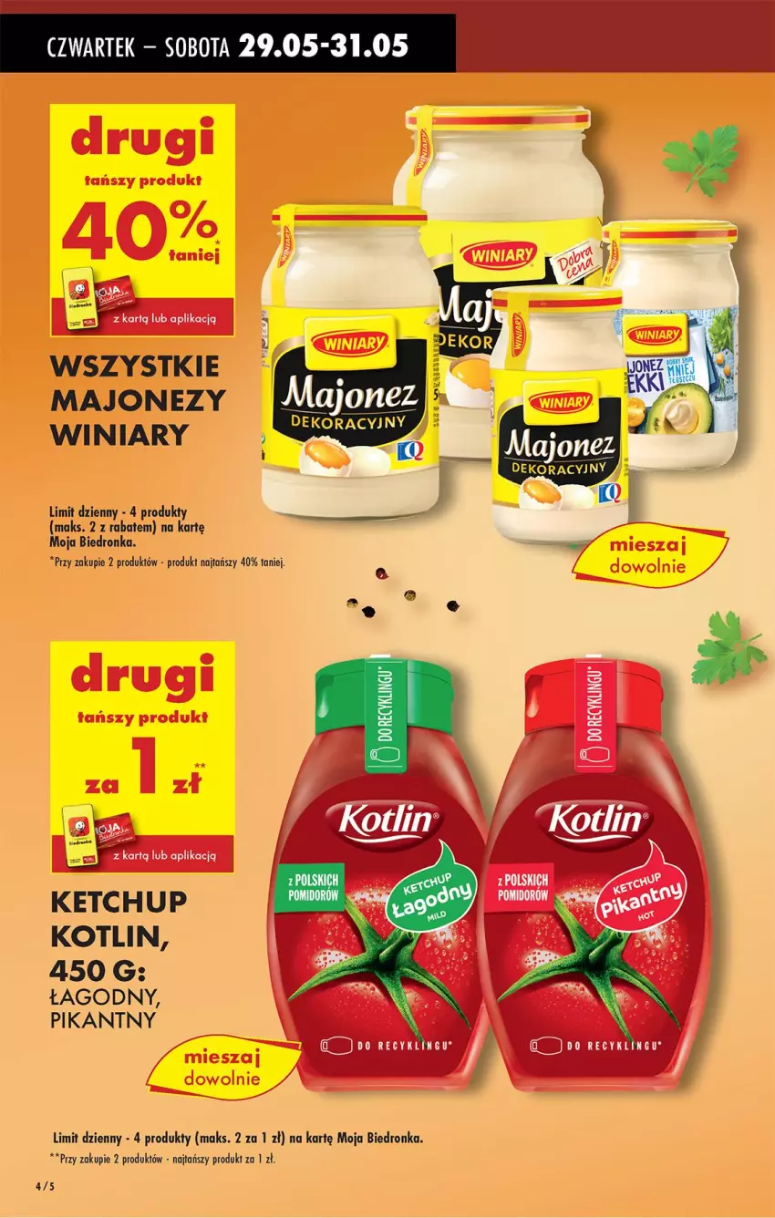 Gazetka promocyjna Biedronka - Od Czwartku - ważna 29.05 do 04.06.2025 - strona 6 - produkty: Ketchup, Kotlin, Majonez, Winiary