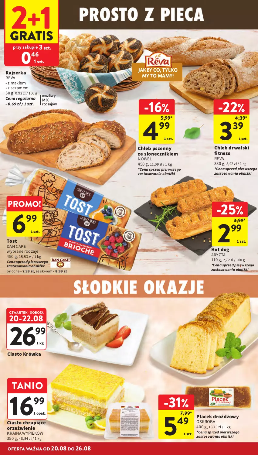 Gazetka promocyjna Intermarche - Gazetka promocyjna - ważna 20.08 do 26.08.2026 - strona 24 - produkty: Chleb, Dan Cake, Gra, Hot dog, Kajzerka, Sezam