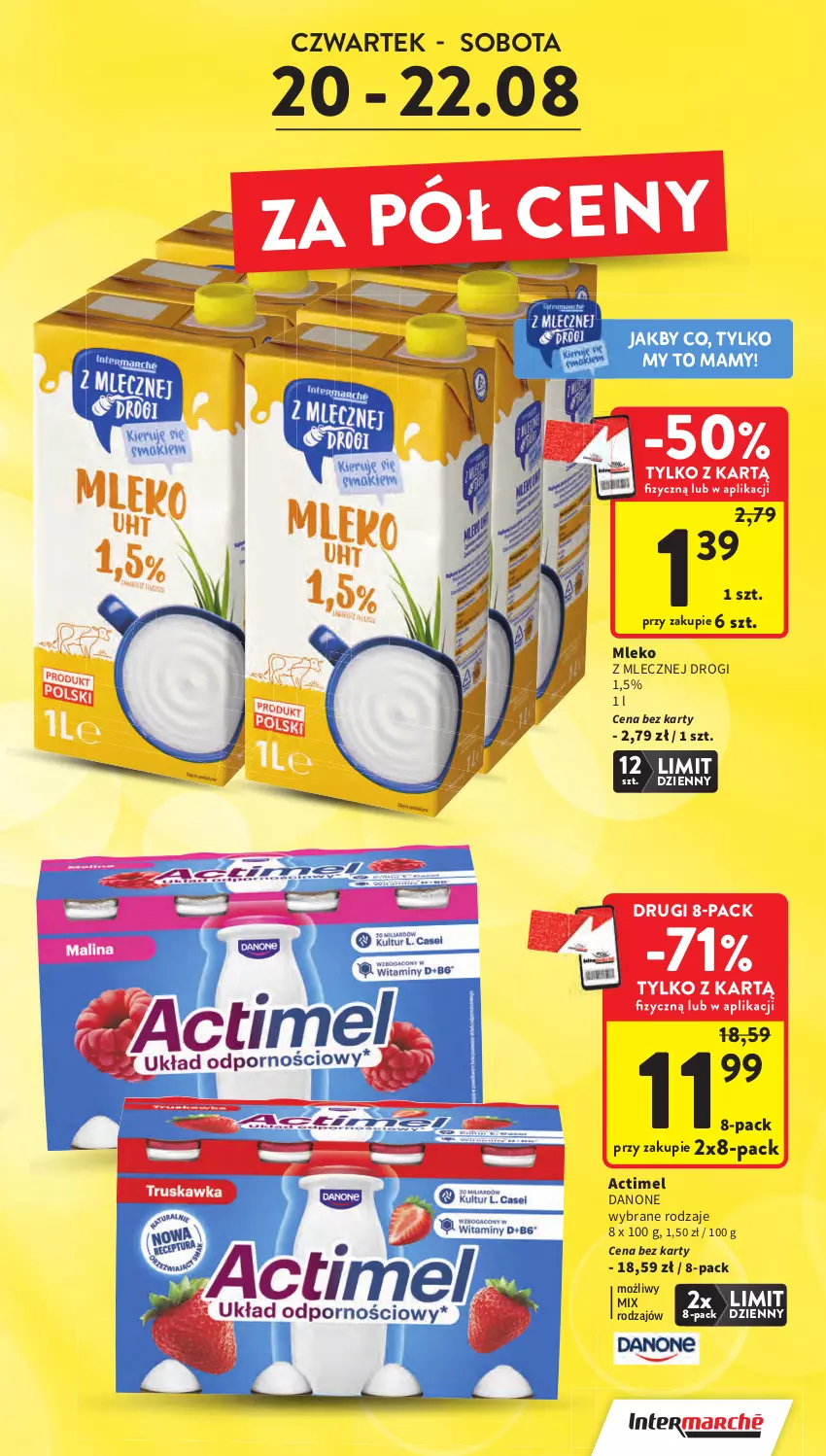 Gazetka promocyjna Intermarche - Gazetka promocyjna - ważna 20.08 do 26.08.2026 - strona 3 - produkty: Actimel, Danone, Mleko