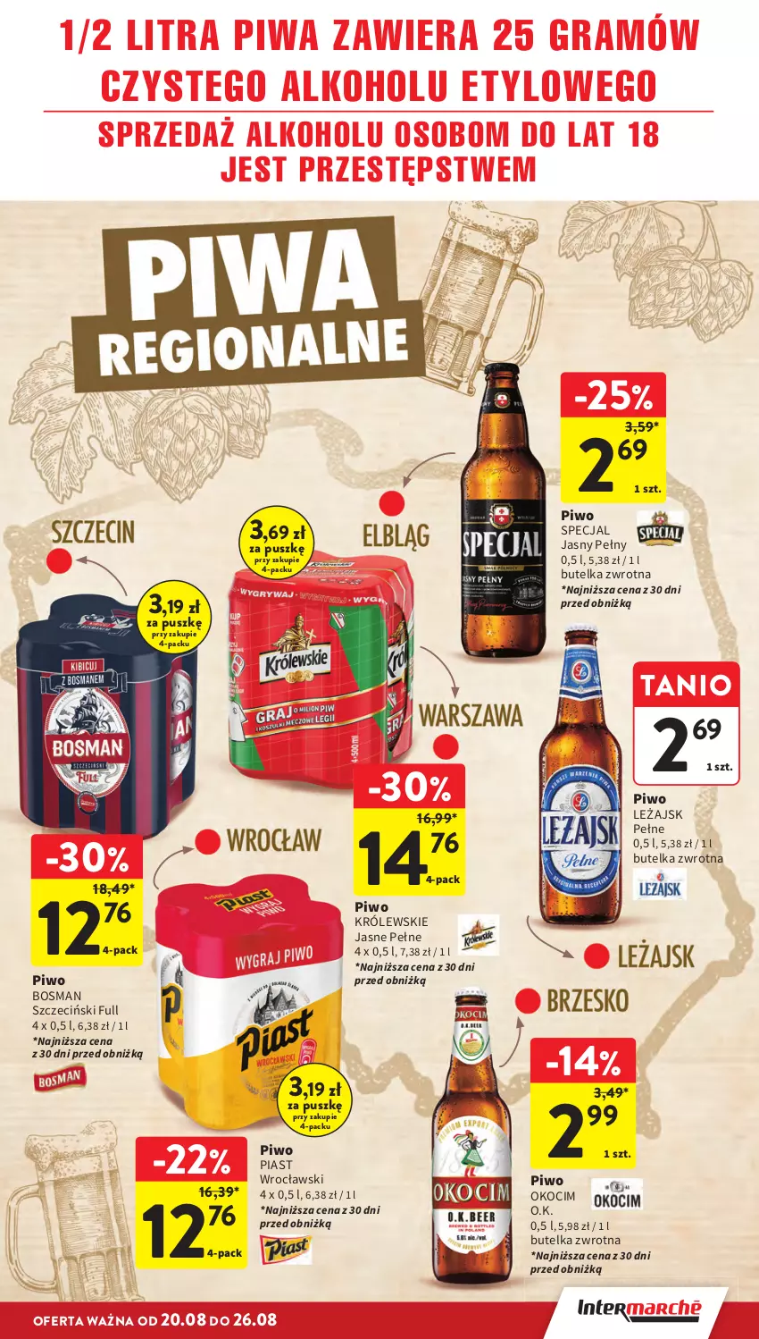 Gazetka promocyjna Intermarche - Gazetka promocyjna - ważna 20.08 do 26.08.2026 - strona 35 - produkty: Gra, Koc, Królewski, Okocim, Piast, Piwa, Piwo