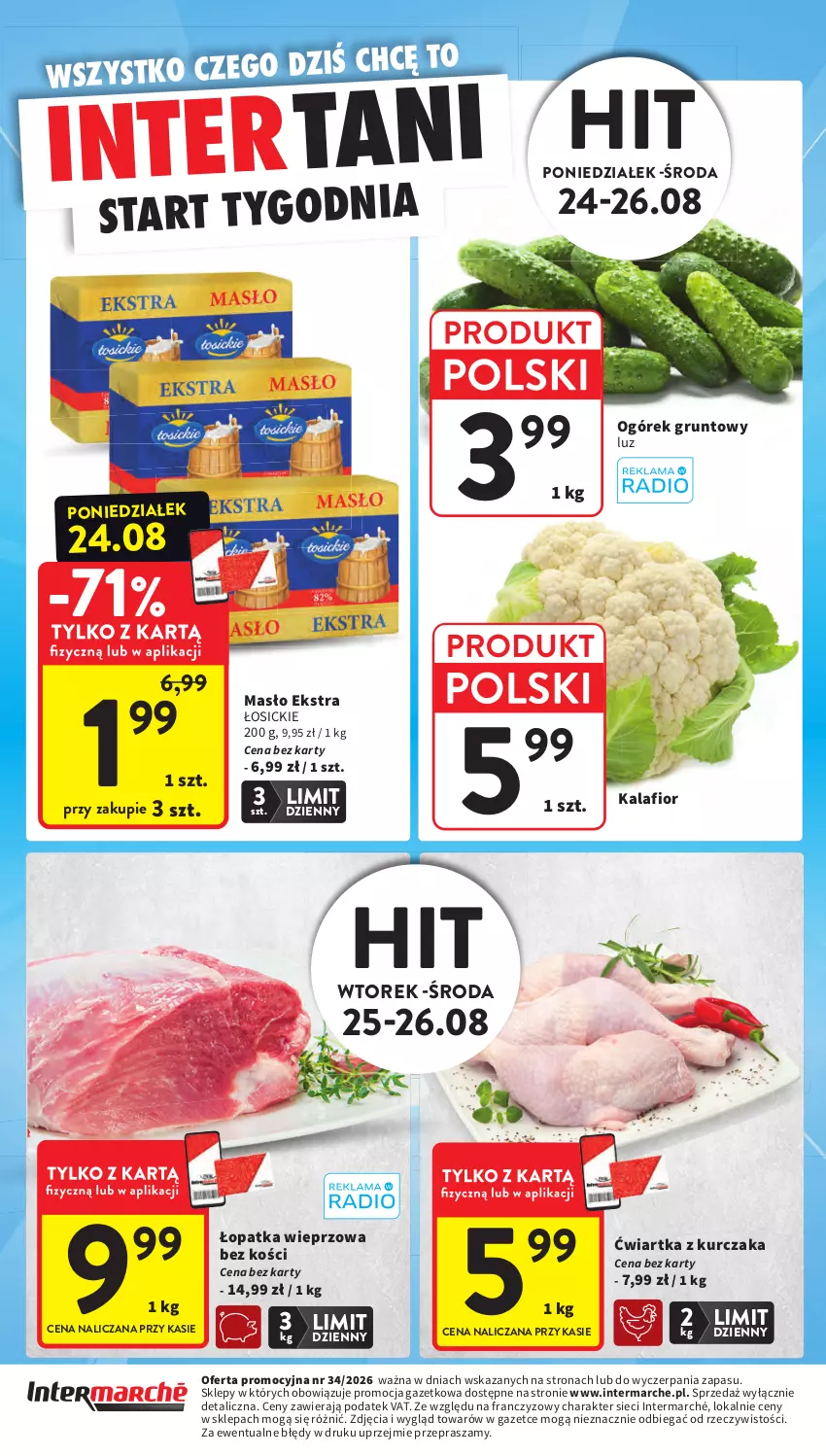 Gazetka promocyjna Intermarche - Gazetka promocyjna - ważna 20.08 do 26.08.2026 - strona 44 - produkty: Grunt, Kalafior, Kurczak, Masło, Ogórek