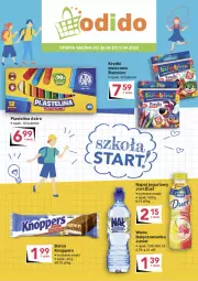 Gazetka promocyjna Odido - Szkoła START! - Gazetka - ważna od 08.09 do 08.09.2022 - strona 1 - produkty: Nałęczowianka, Jogurt, Napój jogurtowy, Plastelina, Baton, Knoppers, Woda, Napój