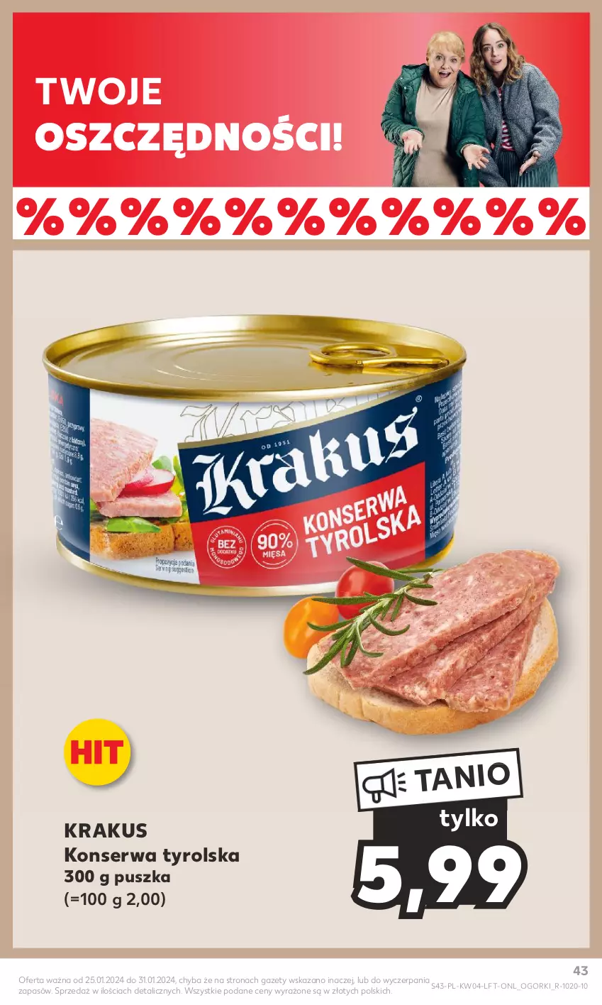 Gazetka promocyjna Kaufland - Gazetka tygodnia - ważna 25.01 do 31.01.2024 - strona 43 - produkty: Krakus, Ser