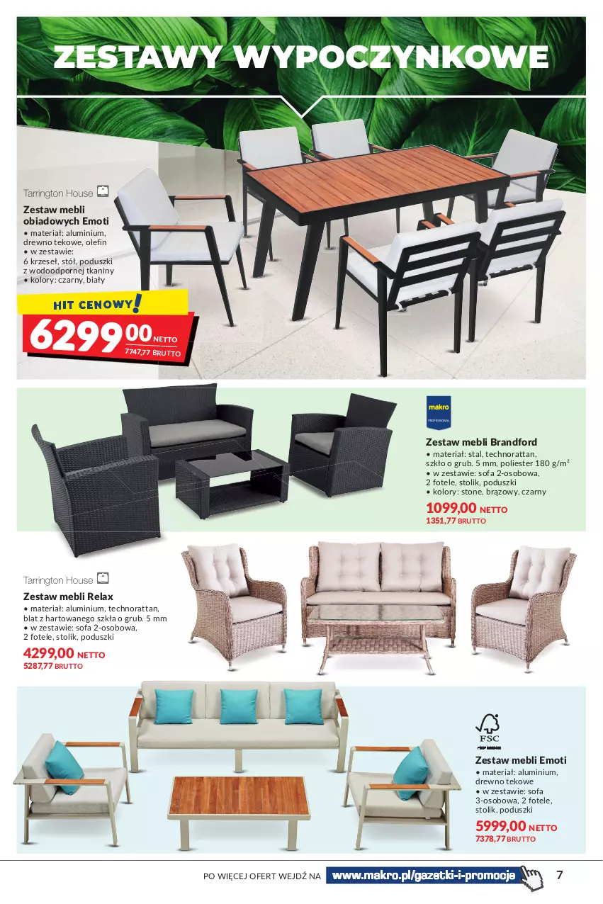 Gazetka promocyjna Makro - [Oferta specjalna] Lato w ogrodzie - ważna 14.06 do 27.06.2022 - strona 7 - produkty: Fa, Fotel, Por, Sofa, Sofa 2-osobowa, Sofa 3-osobowa, Stół, Stolik