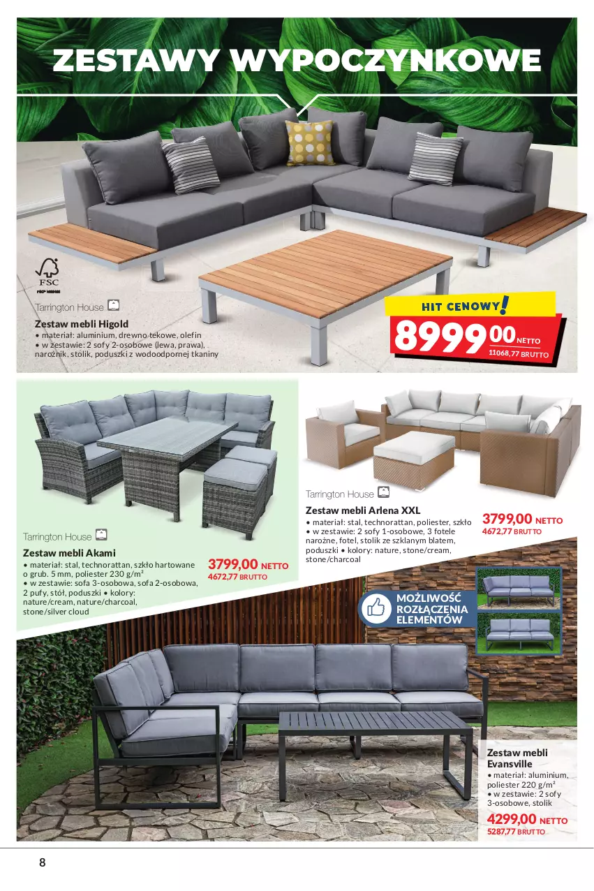 Gazetka promocyjna Makro - [Oferta specjalna] Lato w ogrodzie - ważna 14.06 do 27.06.2022 - strona 8 - produkty: Fa, Fotel, Narożnik, Por, Puf, Sofa, Sofa 2-osobowa, Sofa 3-osobowa, Stół, Stolik