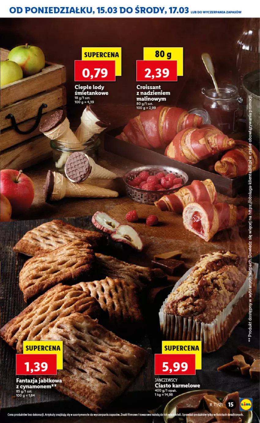Gazetka promocyjna Lidl - GAZETKA - ważna 15.03 do 17.03.2021 - strona 15 - produkty: Ciepłe lody, Croissant, Fa, Fanta, Lody