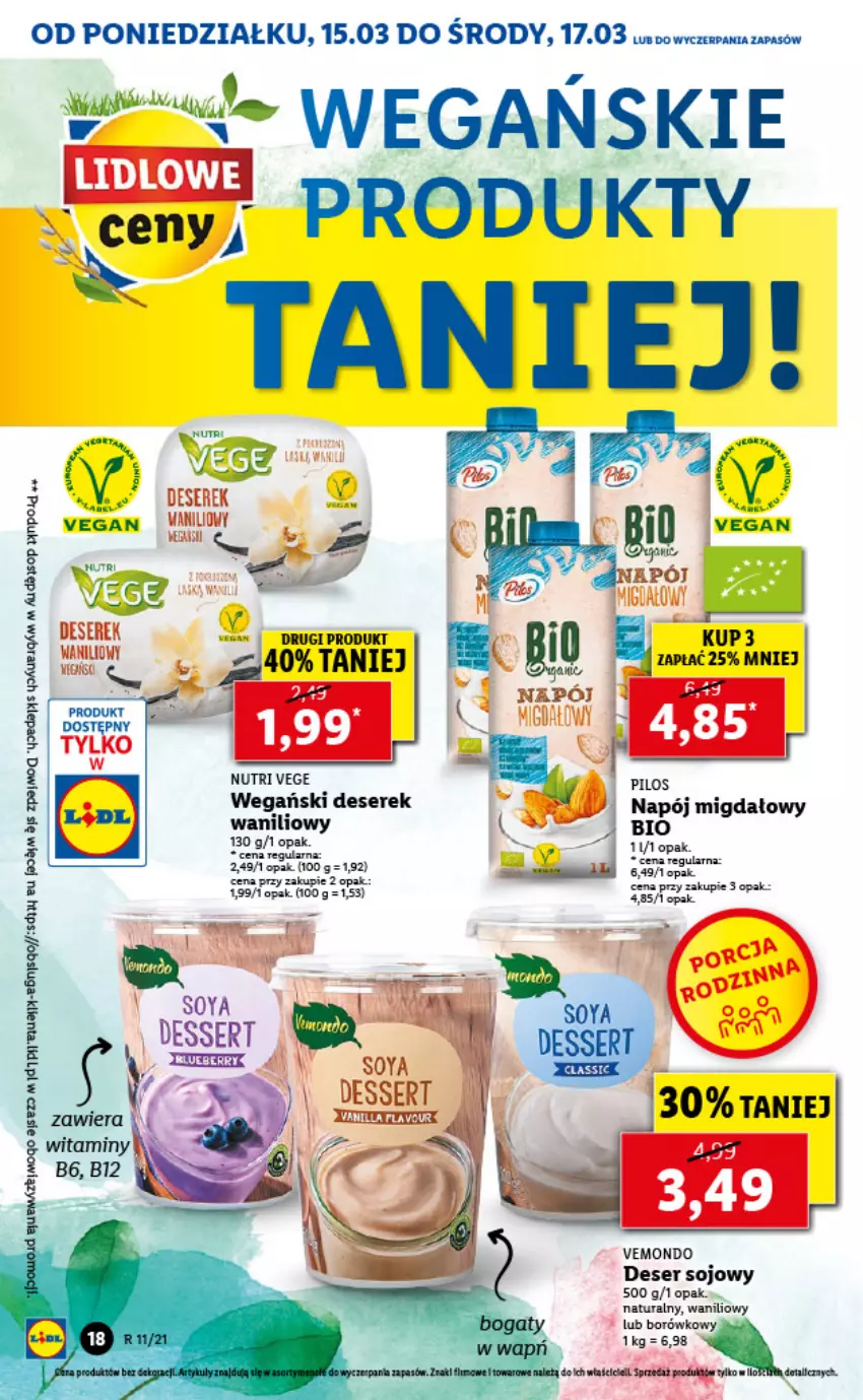 Gazetka promocyjna Lidl - GAZETKA - ważna 15.03 do 17.03.2021 - strona 18 - produkty: Deser, Napój, Ser, Serek