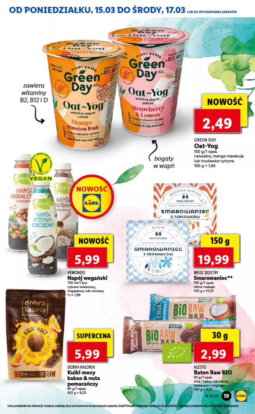 Gazetka promocyjna Lidl - GAZETKA - ważna 15.03 do 17.03.2021 - strona 19 - produkty: Baton, Fa, Kakao, Kokos, Mango, Napój