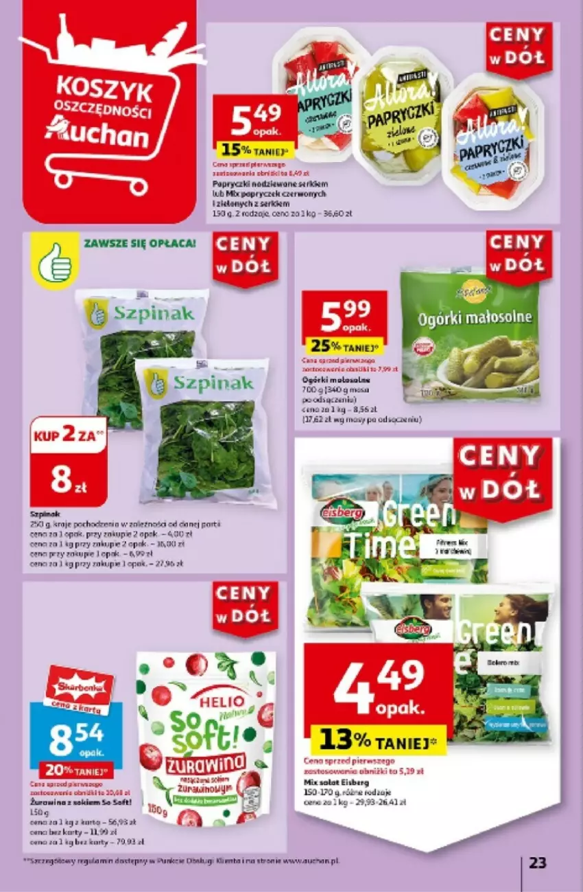 Gazetka promocyjna Auchan - ważna 06.06 do 12.06.2024 - strona 16 - produkty: Kosz, Por, Sałat, Ser