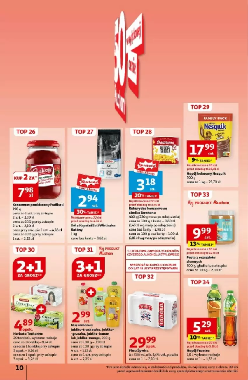 Gazetka promocyjna Auchan - ważna 06.06 do 12.06.2024 - strona 2 - produkty: Dawtona, Fa, Herbata, Kosz, Kukurydza, Napój, Nesquik, Ser, Top