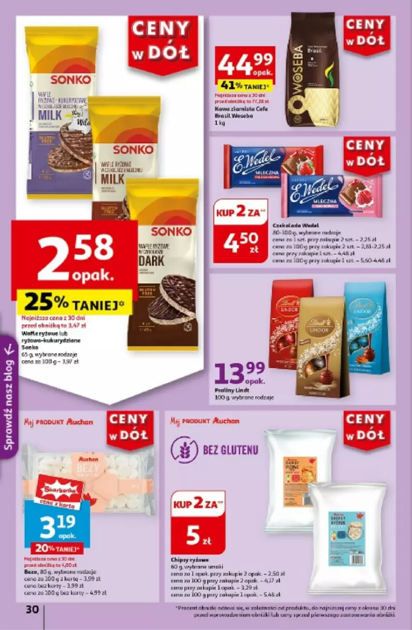 Gazetka promocyjna Auchan - ważna 06.06 do 12.06.2024 - strona 24 - produkty: Chipsy, Fa, Kawa, Lindt, Por, Praliny, Ryż, Sonko