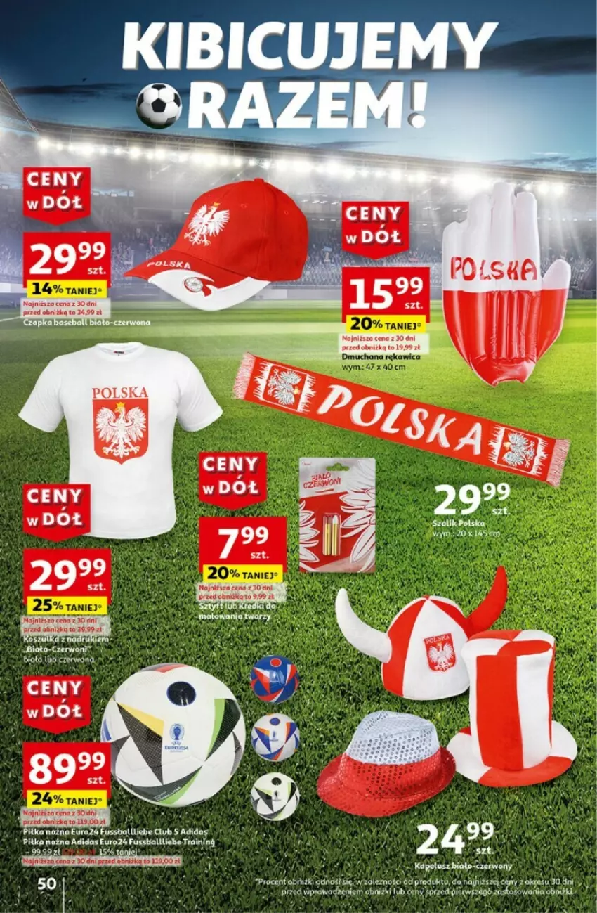 Gazetka promocyjna Auchan - ważna 06.06 do 12.06.2024 - strona 46 - produkty: Adidas, Kosz, Koszulka, Noż, Piłka nożna, Szal