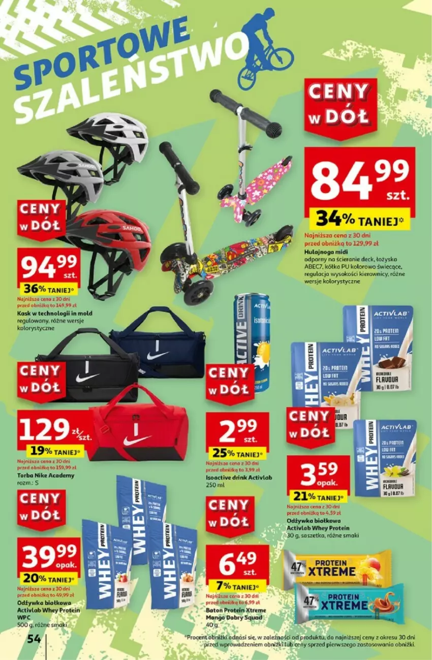 Gazetka promocyjna Auchan - ważna 06.06 do 12.06.2024 - strona 50 - produkty: Baton, Hulajnoga, Kask, Mango, Odżywka, Por, Sok, Squad