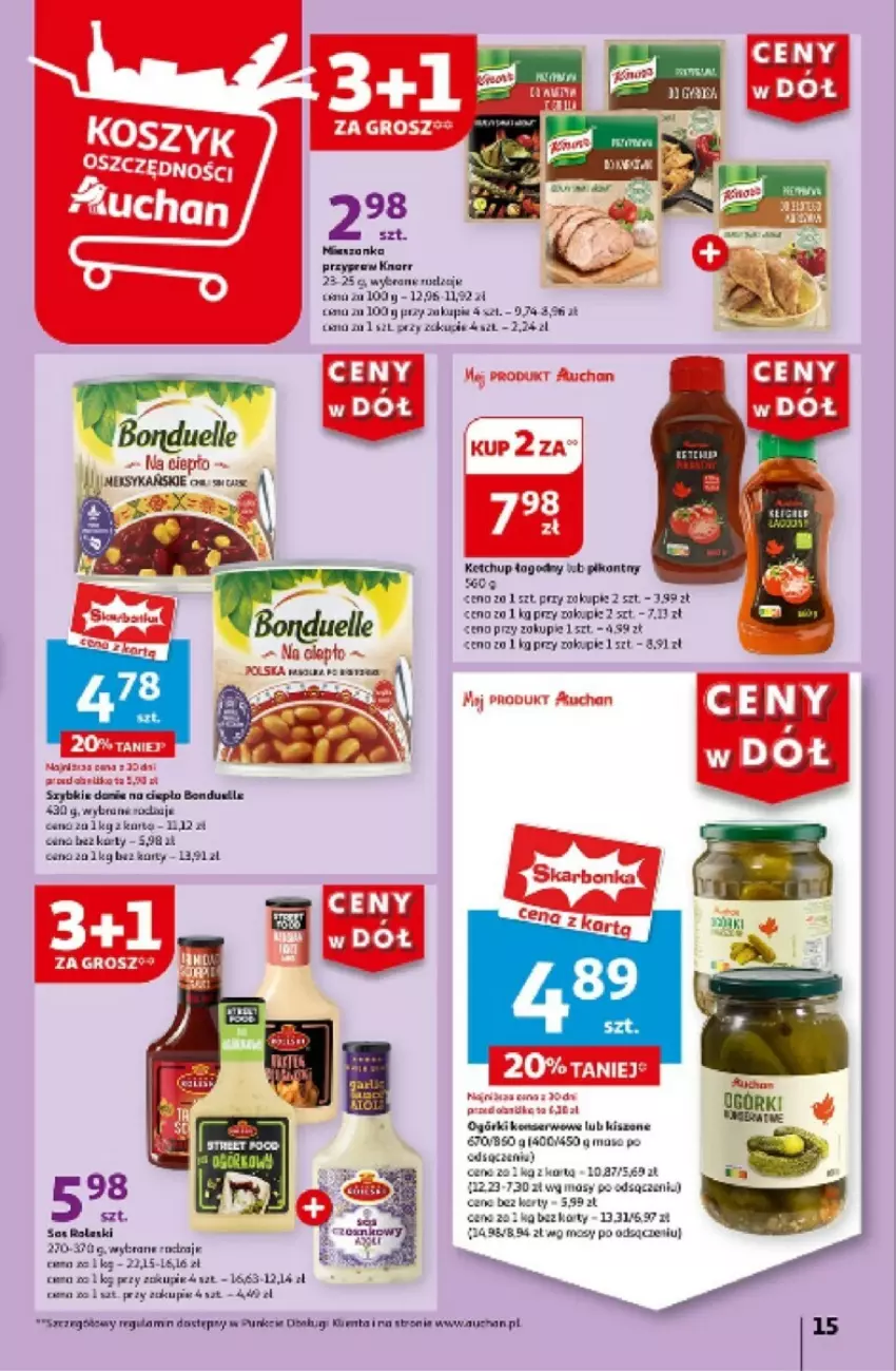 Gazetka promocyjna Auchan - ważna 06.06 do 12.06.2024 - strona 7 - produkty: Bonduelle, Ketchup, Knorr, Ogórki konserwowe, Ser