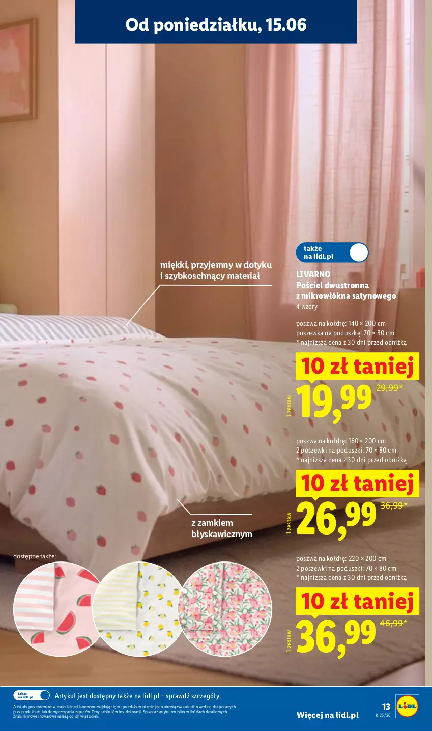 Gazetka promocyjna Lidl - Katalog ważny od 15.06 - ważna 15.06 do 20.06.2026 - strona 15 - produkty: Ivar, Pościel, Pościel dwustronna, Poszewka