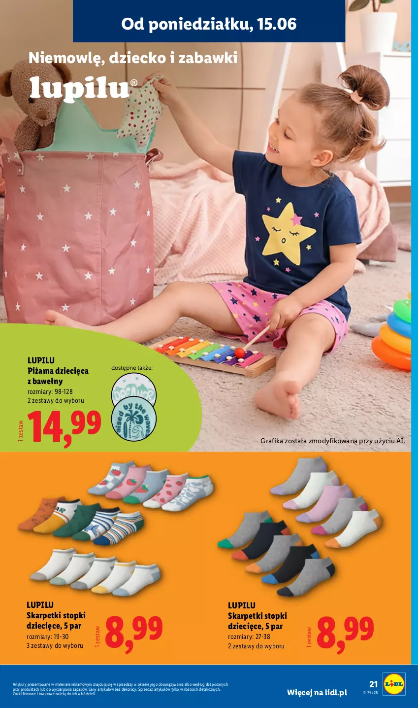 Gazetka promocyjna Lidl - Katalog ważny od 15.06 - ważna 15.06 do 20.06.2026 - strona 27 - produkty: Dzieci, Gra, Grafika, Karp, Piżama, Skarpetki, Top