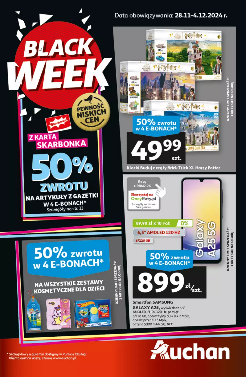 Gazetka promocyjna Auchan - Pewność Niskich Cen Hipermarket - ważna 28.11 do 04.12.2024 - strona 1 - produkty: Amol, Bateria, Gala, Samsung, Smartfon