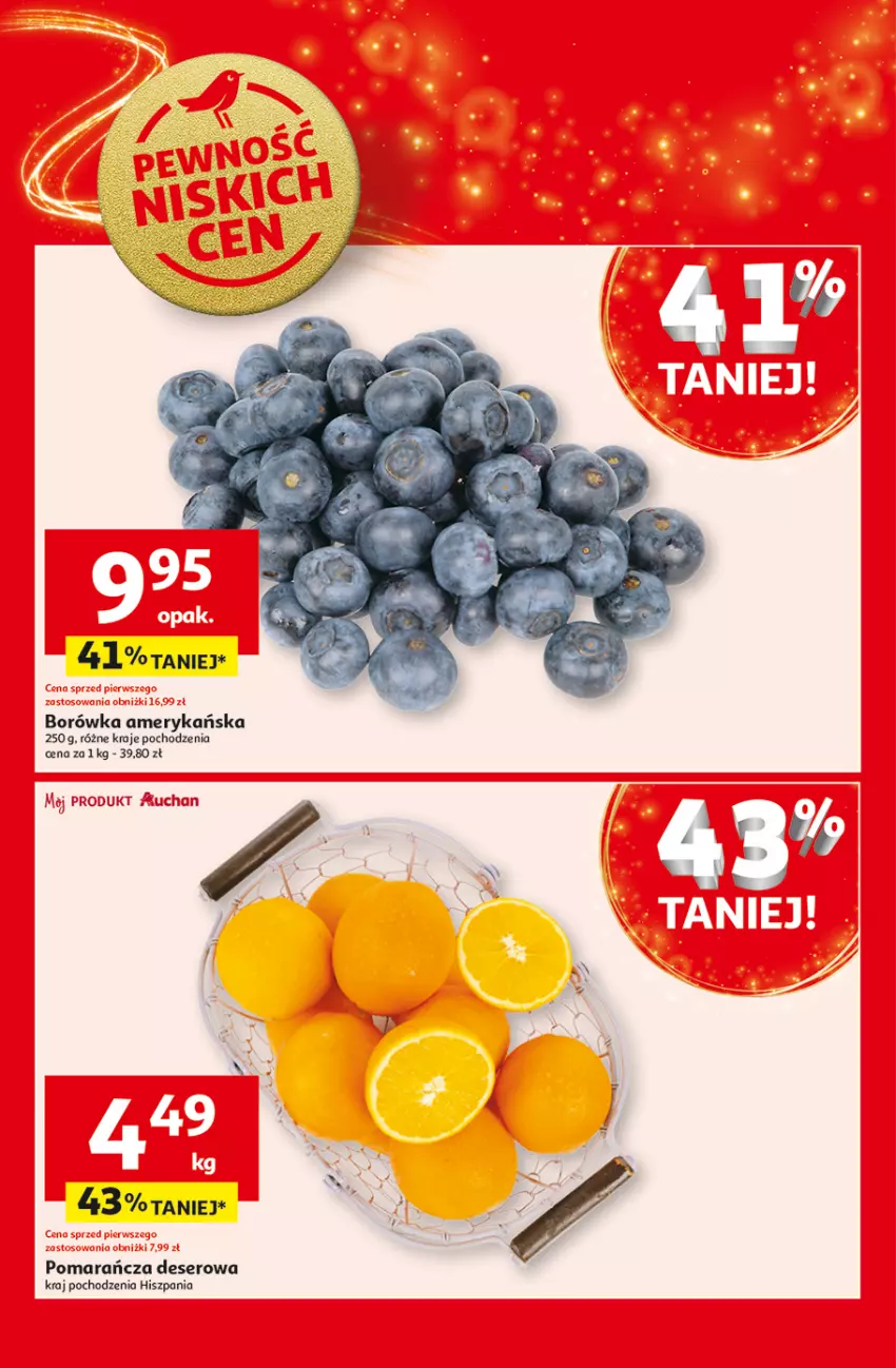 Gazetka promocyjna Auchan - Pewność Niskich Cen Hipermarket - ważna 28.11 do 04.12.2024 - strona 16 - produkty: Borówka, Borówka amerykańska, Deser, Ser