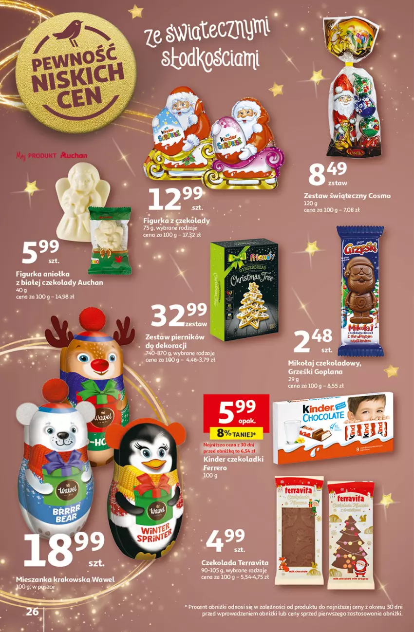 Gazetka promocyjna Auchan - Pewność Niskich Cen Hipermarket - ważna 28.11 do 04.12.2024 - strona 28 - produkty: Czekolada, Ferrero, Goplana, Grześki, LANA, Piernik