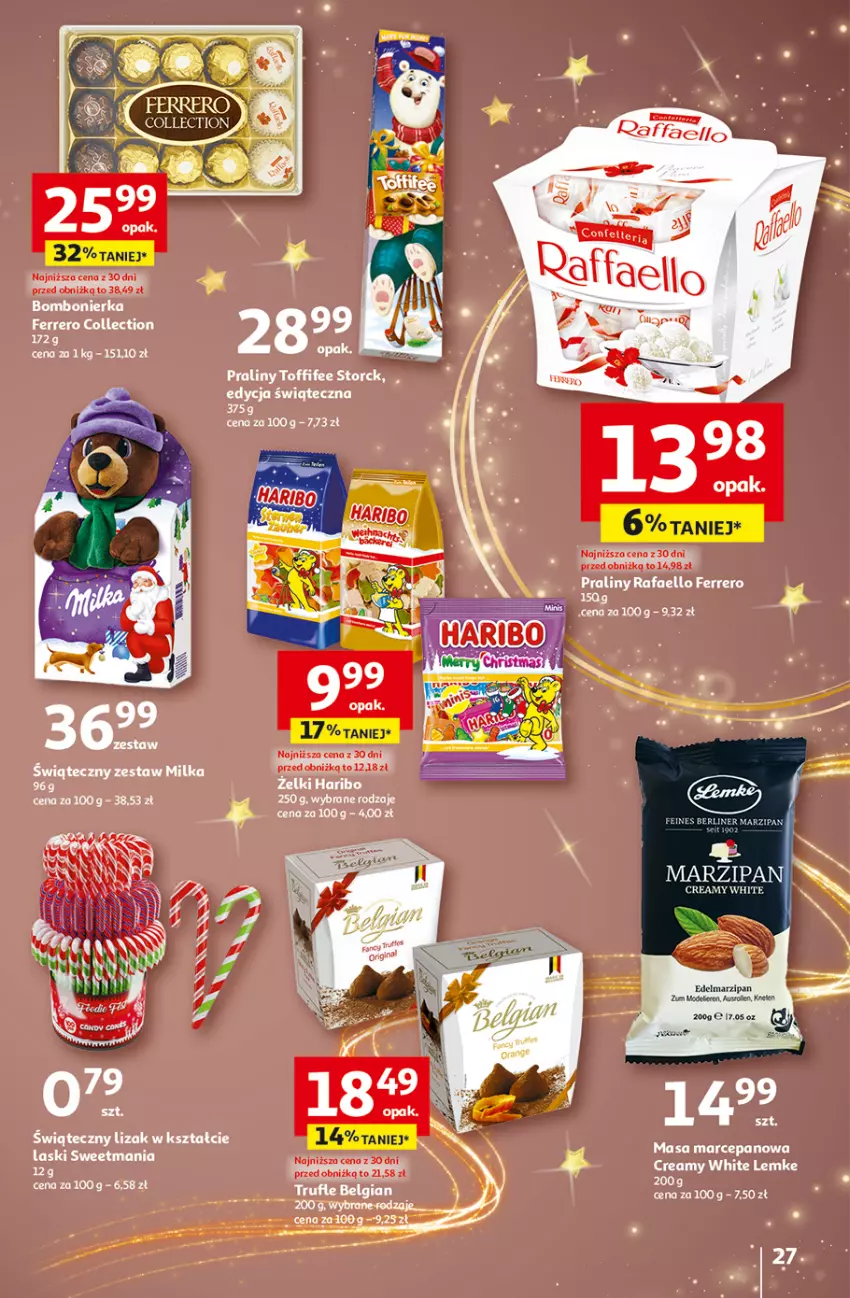 Gazetka promocyjna Auchan - Pewność Niskich Cen Hipermarket - ważna 28.11 do 04.12.2024 - strona 29 - produkty: Fa, Ferrero, Haribo, Milka, Praliny, Sos, Stek, Toffifee