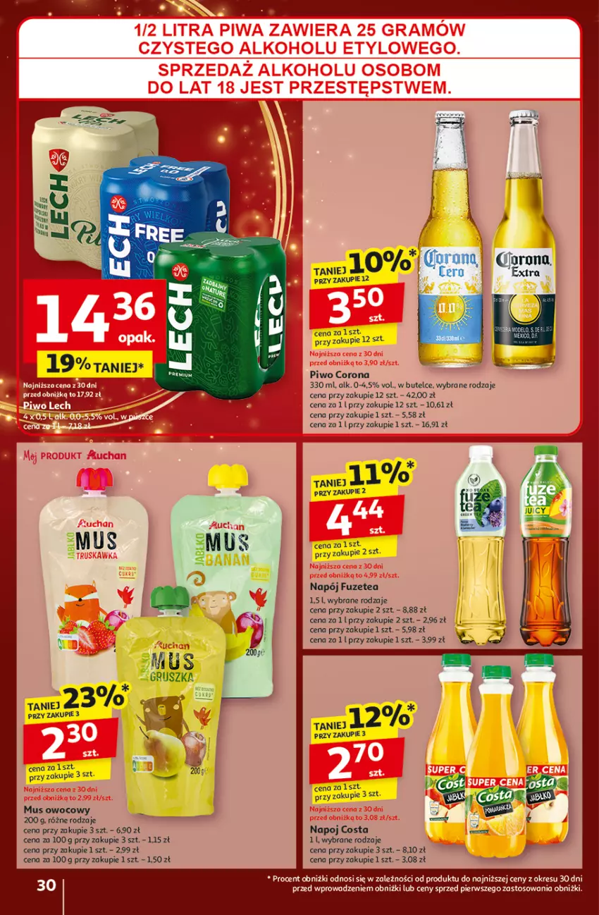 Gazetka promocyjna Auchan - Pewność Niskich Cen Hipermarket - ważna 28.11 do 04.12.2024 - strona 32 - produkty: Moda, Mus, Napój, Piwo