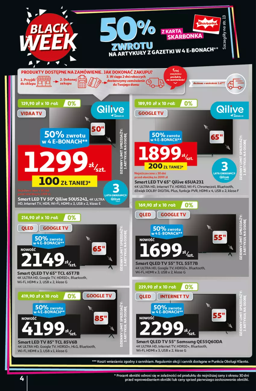 Gazetka promocyjna Auchan - Pewność Niskich Cen Hipermarket - ważna 28.11 do 04.12.2024 - strona 4 - produkty: Kosz, LED TV, LG, Samsung