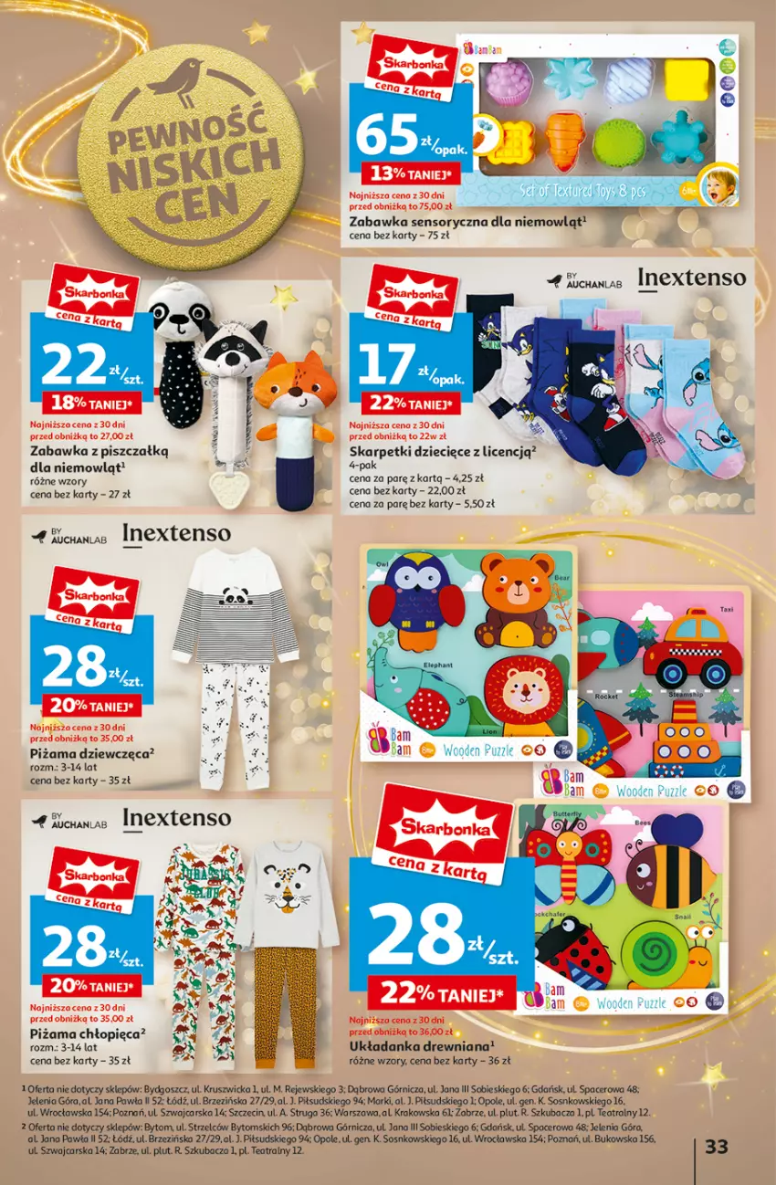 Gazetka promocyjna Auchan - Pewność Niskich Cen Hipermarket - ważna 28.11 do 04.12.2024 - strona 41 - produkty: Acer, Cars, Dzieci, Karp, Piżama, Puzzle, Skarpetki, Sos, Układanka, Zabawka