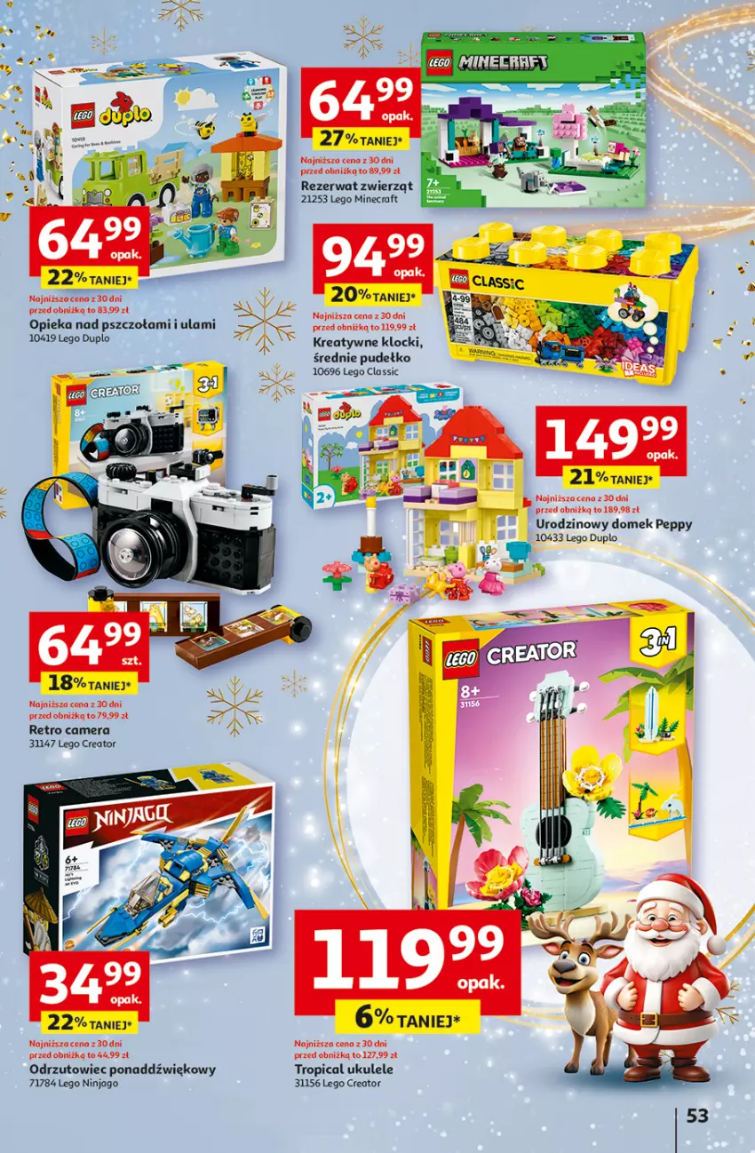 Gazetka promocyjna Auchan - Pewność Niskich Cen Hipermarket - ważna 28.11 do 04.12.2024 - strona 61 - produkty: Klocki, LEGO, LEGO Classic, LEGO Creator, LEGO Duplo, LEGO Minecraft, LEGO Ninjago, Minecraft, Pudełko, Tropical, Ukulele