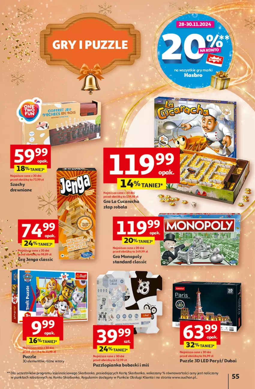 Gazetka promocyjna Auchan - Pewność Niskich Cen Hipermarket - ważna 28.11 do 04.12.2024 - strona 63 - produkty: Fa, Gra, Gry, Puzzle, Ryż, Szachy