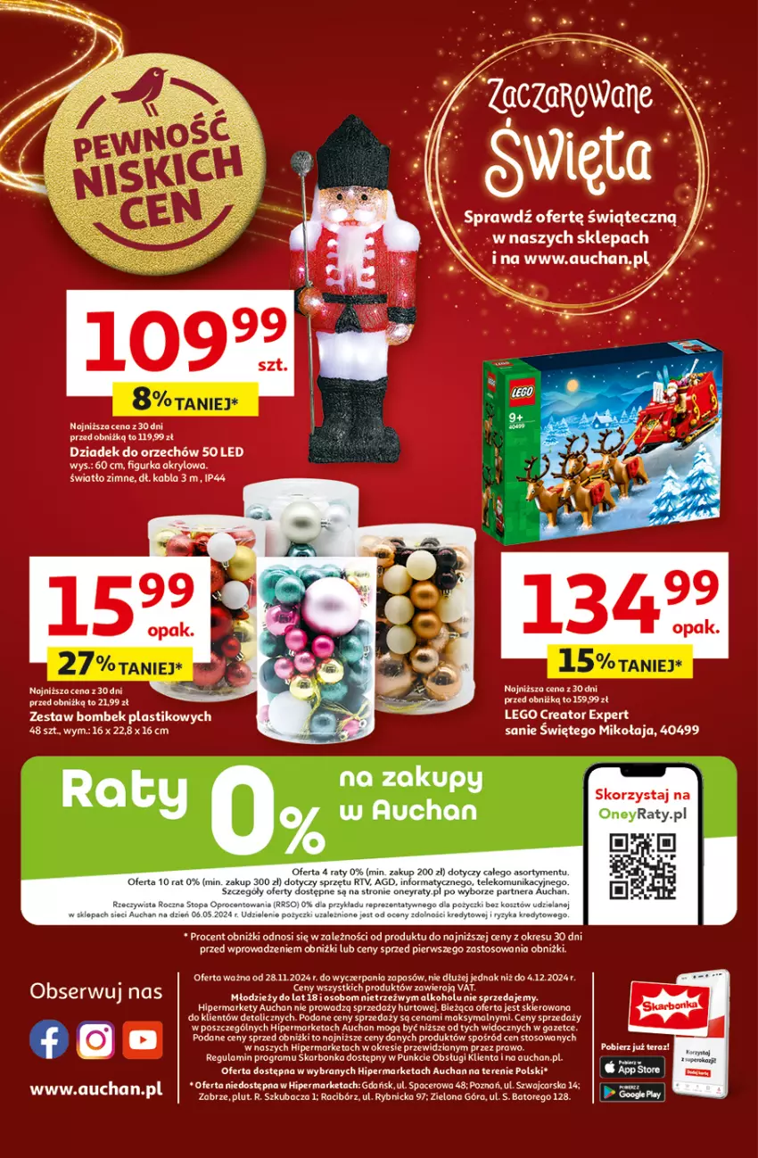 Gazetka promocyjna Auchan - Pewność Niskich Cen Hipermarket - ważna 28.11 do 04.12.2024 - strona 64 - produkty: Acer, Cars, Dziadek do orzechów, Fa, LEGO, LEGO Creator, Tera, Zestaw bombek