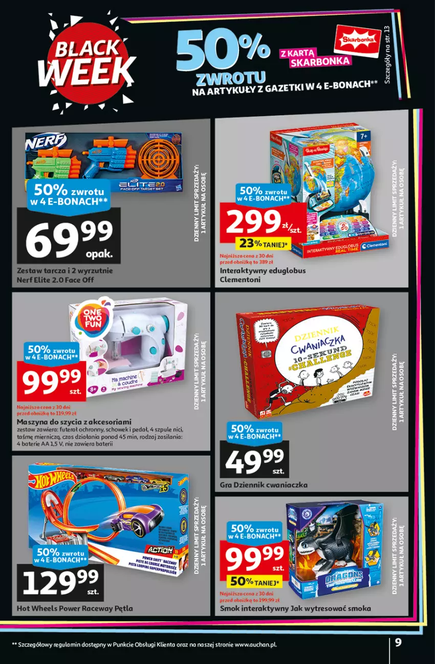 Gazetka promocyjna Auchan - Pewność Niskich Cen Hipermarket - ważna 28.11 do 04.12.2024 - strona 9 - produkty: Fa, Nerf, Silan, Szyna, Tera