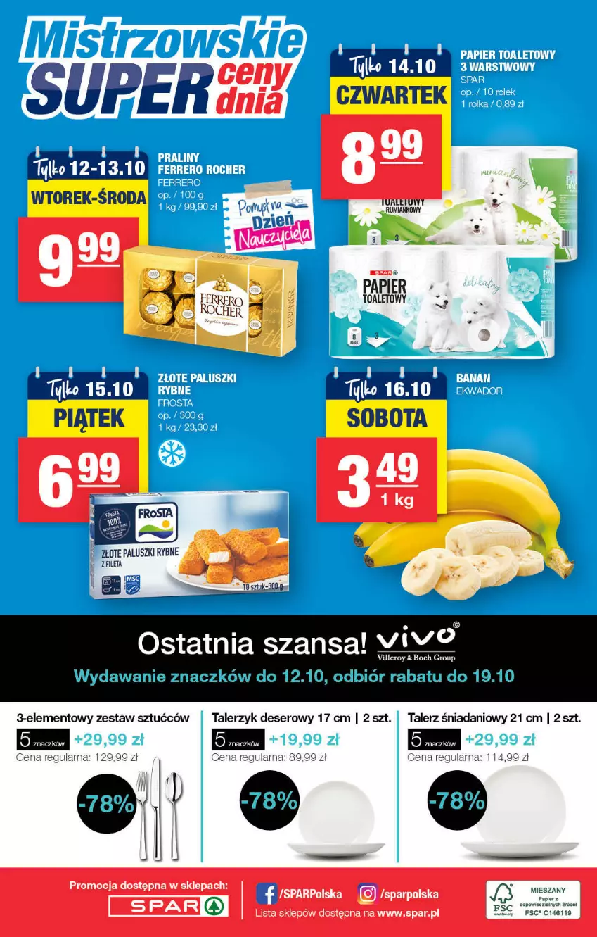 Gazetka promocyjna Spar - ważna 08.10 do 18.10.2021 - strona 12 - produkty: Danio, Deser, Paluszki rybne, Por, Rum, Ser, Talerz, Talerzyk, Zestaw sztućców