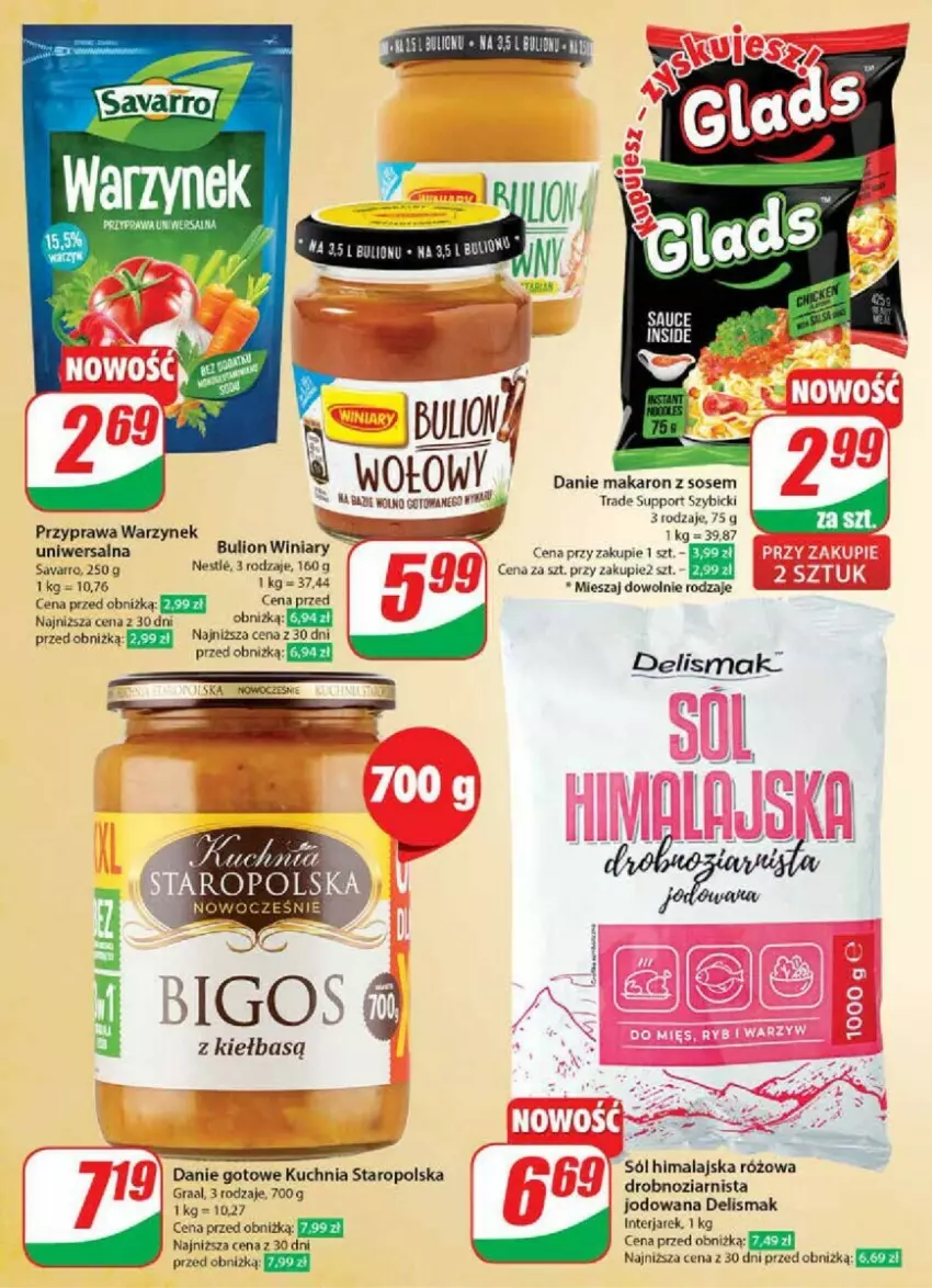 Gazetka promocyjna Dino - ważna 08.05 do 14.05.2024 - strona 15 - produkty: BIC, Bulion, Danie gotowe, Gra, Graal, Kuchnia, Kuchnia Staropolska, Lion, Makaron, Makaron z sosem, Por, Savarro, Sól, Sól himalajska, Sos, Winiary