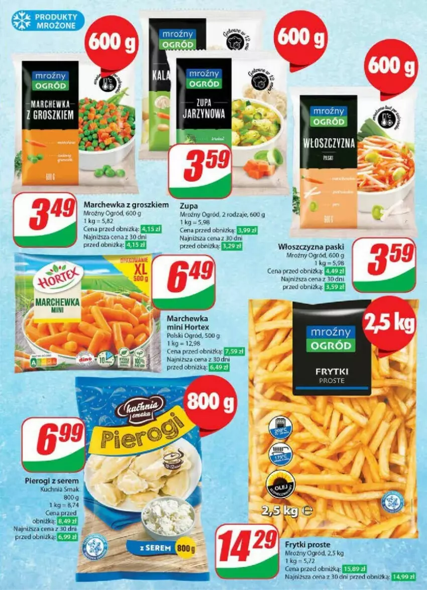 Gazetka promocyjna Dino - ważna 08.05 do 14.05.2024 - strona 18 - produkty: Frytki, Hortex, Marchewka, Ogród, Produkty mrożone, Zupa