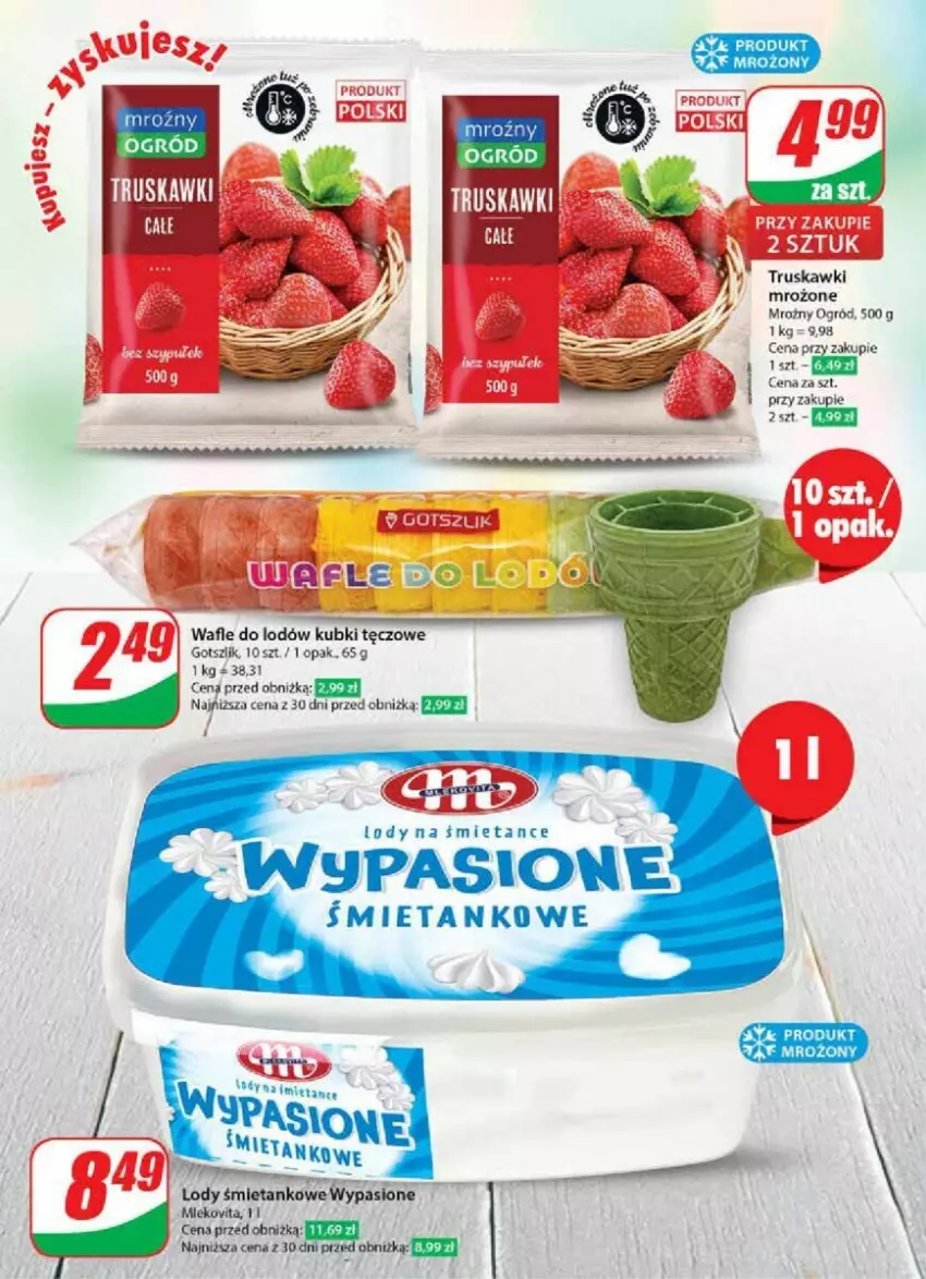 Gazetka promocyjna Dino - ważna 08.05 do 14.05.2024 - strona 19 - produkty: Lody, Ogród, Truskawki, Wafle, Wafle do lodów