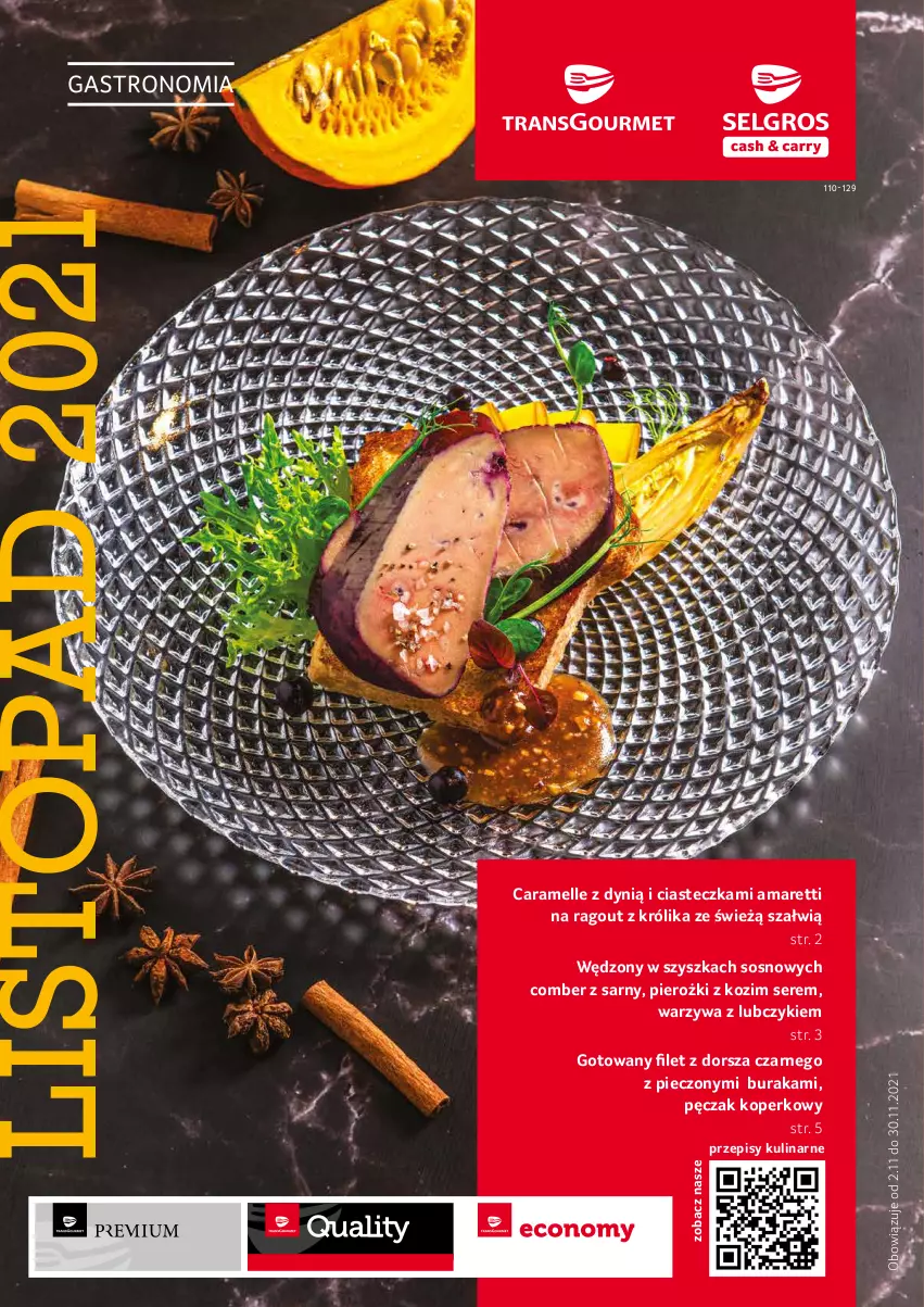 Gazetka promocyjna Selgros - Oferta gastronomiczna - ważna 01.10 do 31.10.2021 - strona 1 - produkty: Dorsz, Dynią, Królik, Piec, Ser, Sos, Top, Warzywa