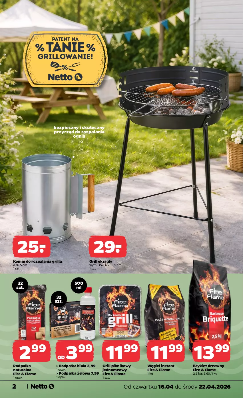 Gazetka promocyjna Netto - Od Czwartku - ważna 16.04 do 22.04.2026 - strona 2 - produkty: Brykiet drzewny, Grill, Piec