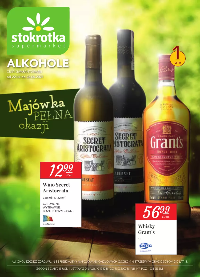 Gazetka promocyjna Stokrotka - Katalog Wiosenne inspiracje - ważna 22.04 do 26.05.2021 - strona 1 - produkty: Gra, Whisky, Wino