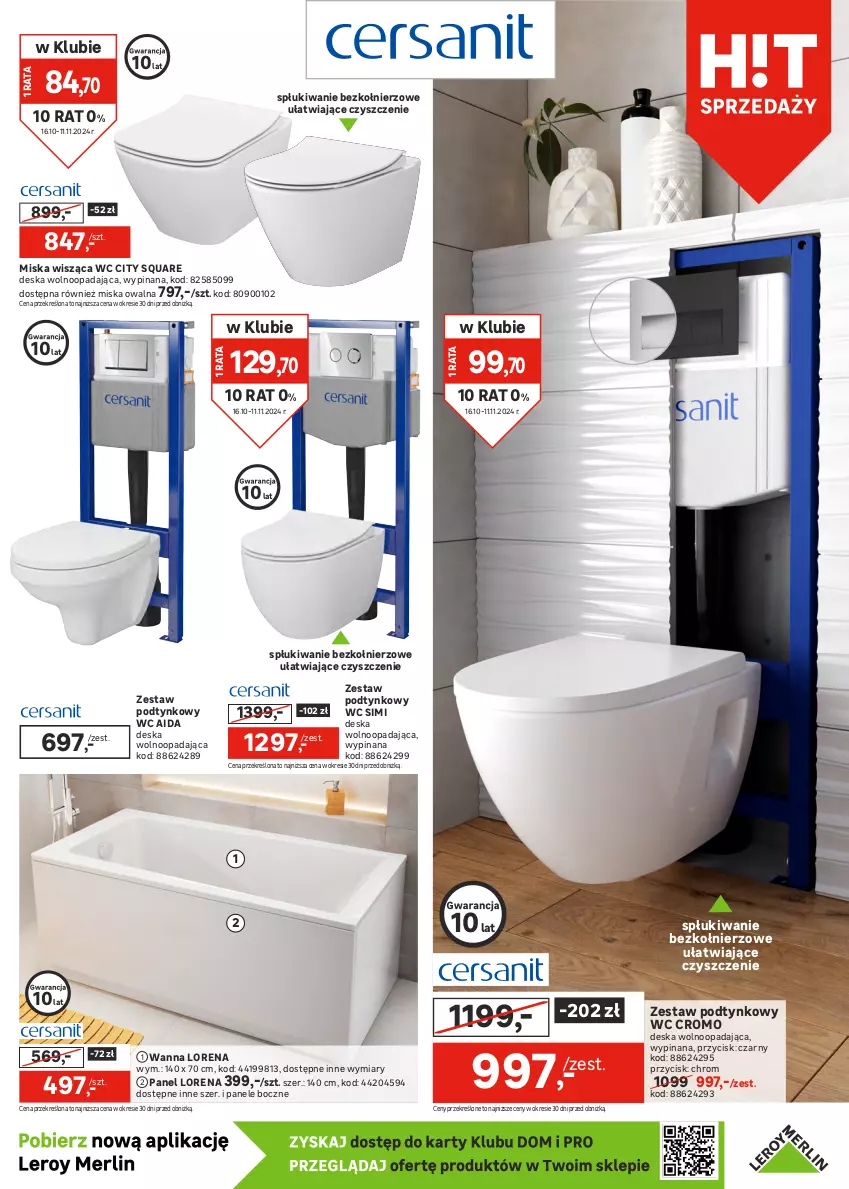 Gazetka promocyjna Leroy Merlin - Gazetka Leroy Merlin - ważna 16.10 do 11.11.2024 - strona 7 - produkty: Bateria, Bateria wannowa, Deska wolnoopadająca, Grohe, Kompakt WC, Miska, Miska wisząca, Wanna, Zestaw podtynkowy WC